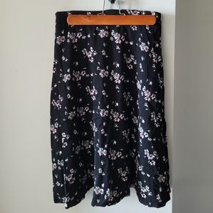 Gap Floral Black Skirt